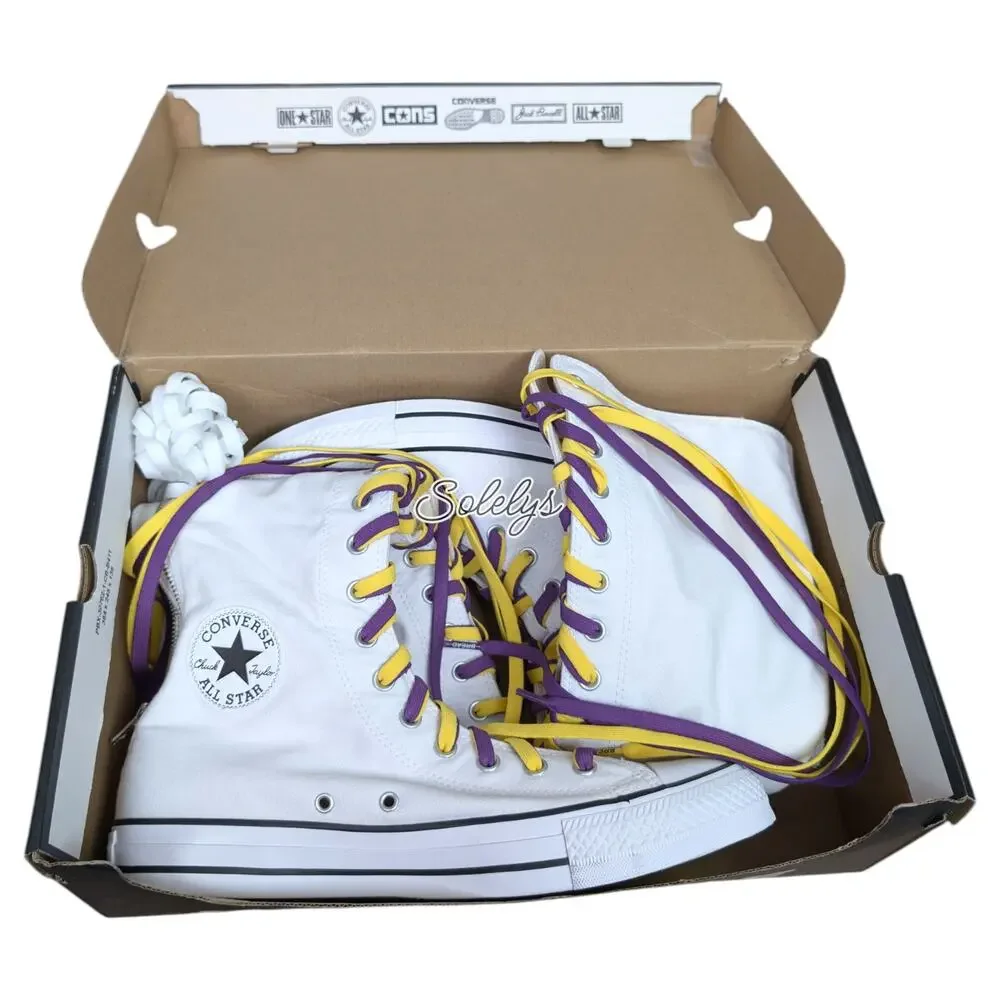 Converse CTAS XXHI White Purple Yellow Knee High Sneaker Boot M11.5 W13.5 NEW